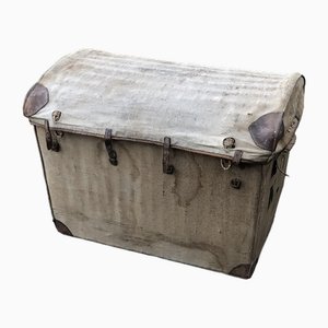 Baúl Militaria de ratán y mimbre, años 30