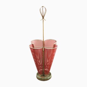 French Umbrella Stand in Brass by Mathieu Mategot, 1950s