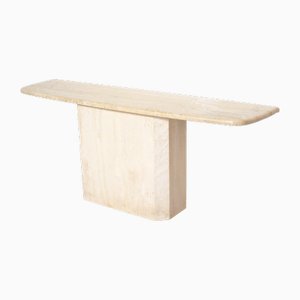 Vintage Italian Travertine Console Table, 1970s