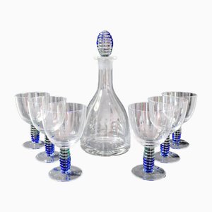 Weingläser und Karaffe im Jugendstil, 1965, 7 . Set