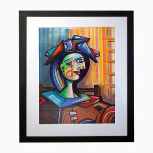 Portrait Cubiste, Fin du XXe Siècle, Tableau, Encadré