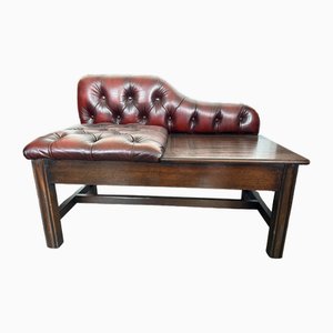 Banc Téléphone Chesterfield en Cuir