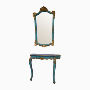 Antique Victorian Console Table with Mirror, 1890, Set of 2
