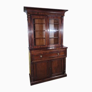 English Desk Bookcase in Mahogany