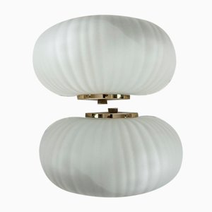 Mid-Century Modern Shell Wall Lamps in Murano Glass and Brass from Veluce, 1960s, Set of 2