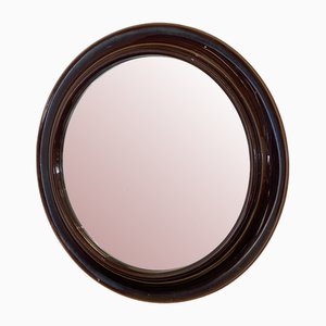 Italian Ceramic Round Mirror, 1960s
