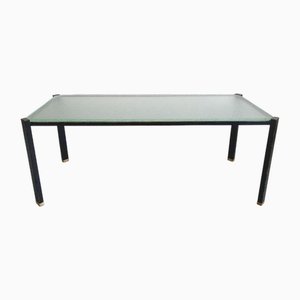 Mid-Century French Coffee Table in Brass and Steel, 1960s
