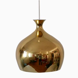 Brass Pendant Lamp Löken by Helge Zimdal for Falkenbergs, Sweden, 1960s