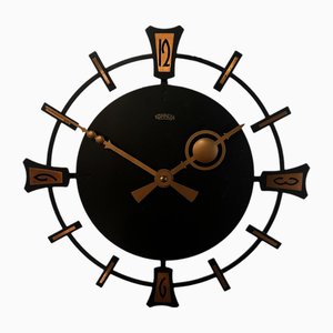 Orologio Konnexa in alluminio nero e rame, Germania, 1950