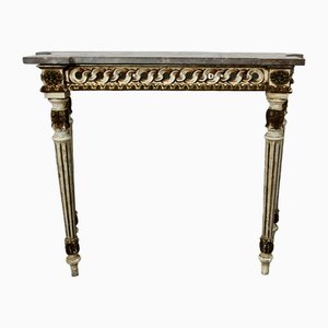 French Style Carved and Painted Console Table