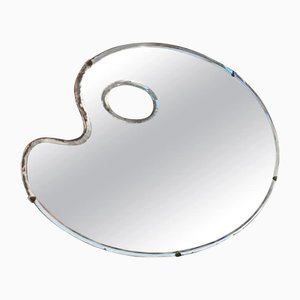 Italienischer Art Deco Wandspiegel mit Holzpalette von Luigi Fontana für Fontana Arte, 1930er