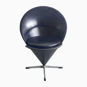 Vintage Cone Chair in Steel and Skaî by Verner Panton, 1960s