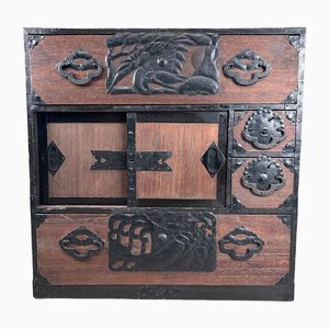 Mueble de almacenamiento Tansu tradicional japonés, década de 1890