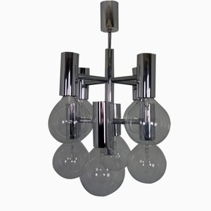 Verchromte Space Age Deckenlampe, Italien, 1960er