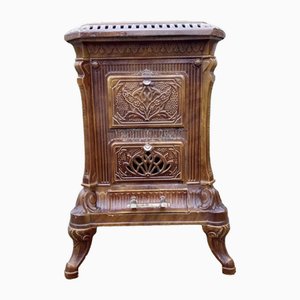 Große antike emaillierte Gusseisen Bratpfanne, 1930er