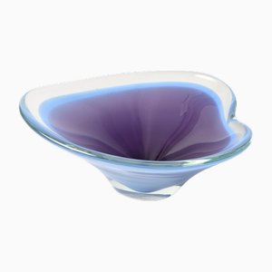 Swedish Purple Glass Bowl by Paul Kedelv for Flygsfors, 1960s