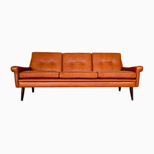 Vintage Danish 3 Person Sofa in Cognac Leather from Svend Skipper, 1960s