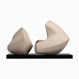Dutch Abstract Clay Sculpture by Ysermans, 1978