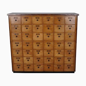 Dutch Industrial Apothecary or Workshop Cabinet in Beech, 1950s