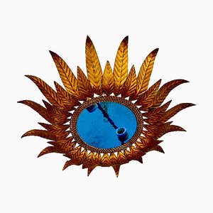 Große spanische Sonnenblende aus Vergoldetem Metall, 1950