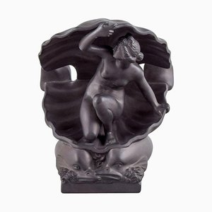 The Birth of Aphrodite Sculpture in Black Terracotta from Hjorth, Bornholm, Denmark, 1890s
