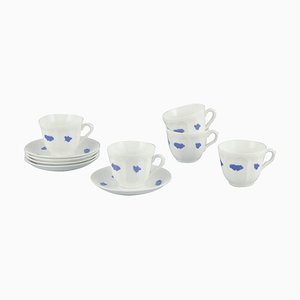 Large Porcelain Coffee Cups with Saucers from Gustavsberg, Sweden, 1930s, Set of 10