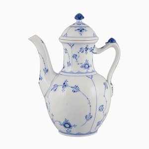 Blue Fluted Plain Hand-Painted Coffee Pot from Royal Copenhagen, 1930s
