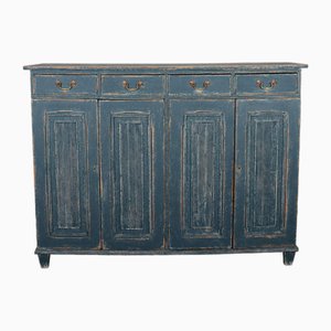 Schwedischer Schrank aus bemaltem Leinen