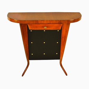 Italian Demi Lune Console Table in Wood, 1950s