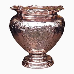 Large Art Nouveau Copper Pedestal Jardiniere, 1890s