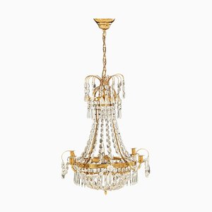 Antique Chandelier in Glass, 1890s