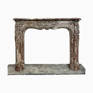 Großer antiker französischer Louis XV Marmor Kamin, 1770
