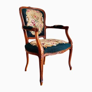 Poltrona Arazzo vintage con rose, Francia