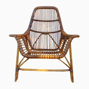 Wicker Jungle Armchair attributed to George Coslins for Gervasoni, 1950s