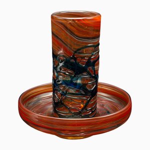 Maltese Mdina Candleholder in Art Glass, 1970s