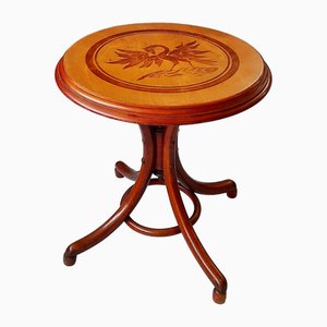 Bentwood Table with Intarsia Pattern Phoenix, 1890s