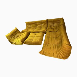 Goldenrod Togo Living Room Set by Michel Ducaroy for Ligne Roset, Set of 5