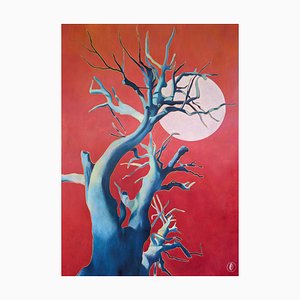 M.-P. Autonne, La Danse de la Lune, 2024, Acrylic & Oil on Wooden Panel