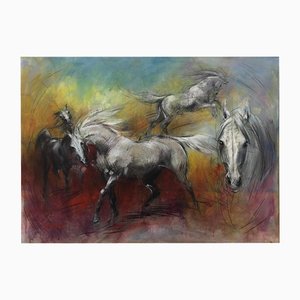 Pascal Dabere, Cheval d'argent, 2023, Mixed Media