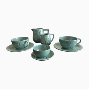 Earthenware Tea Service from Longchamp, 1950s, Set of 8