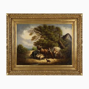 Belgian Artist, Large Baroque Scene, 1900, Oil on Canvas, Framed