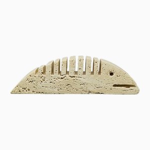 Grande Sculpture Poisson en Travertin par Enzo Mari pour F.lli Mannelli, 1970s