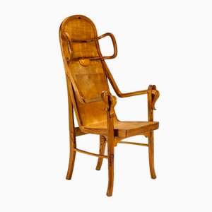 Fauteuil Sculptural en Pin et Contreplaqué par Eberhard Müller, Allemagne, 1980s