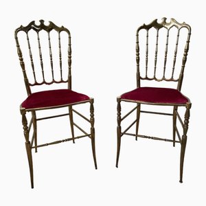 Mid-Century Messing Chiavarine Stühle von Giuseppe Gaetano Descalzi, 2 . Set