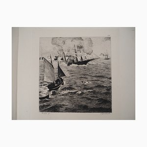 After Edouard Manet, Naval Combat, Engraving, 1873