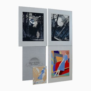 François Schuiten, Triptychon, 1996, Serigraphien, 3er Set