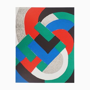 Sonia Delaunay, Composition Bleue, Verte et Rouge, 1968, Lithographie Originale