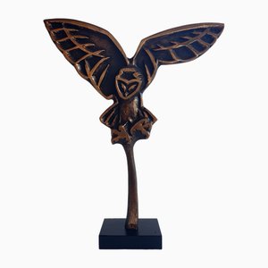 Michel Faget, Owl, Bronze Sculpture, 2011