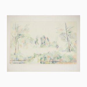 Paul Cezanne, Alps, Corner of Lake Annecy, Lithograph and Stencil