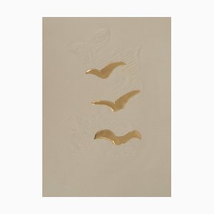 Georges Braque, Las palomas en el cielo, grabado realzado con oro